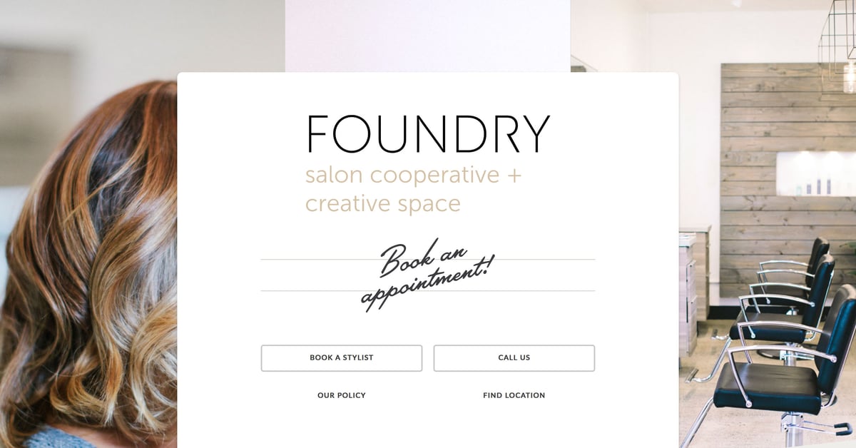 Foundry Salon — One Page Website Award