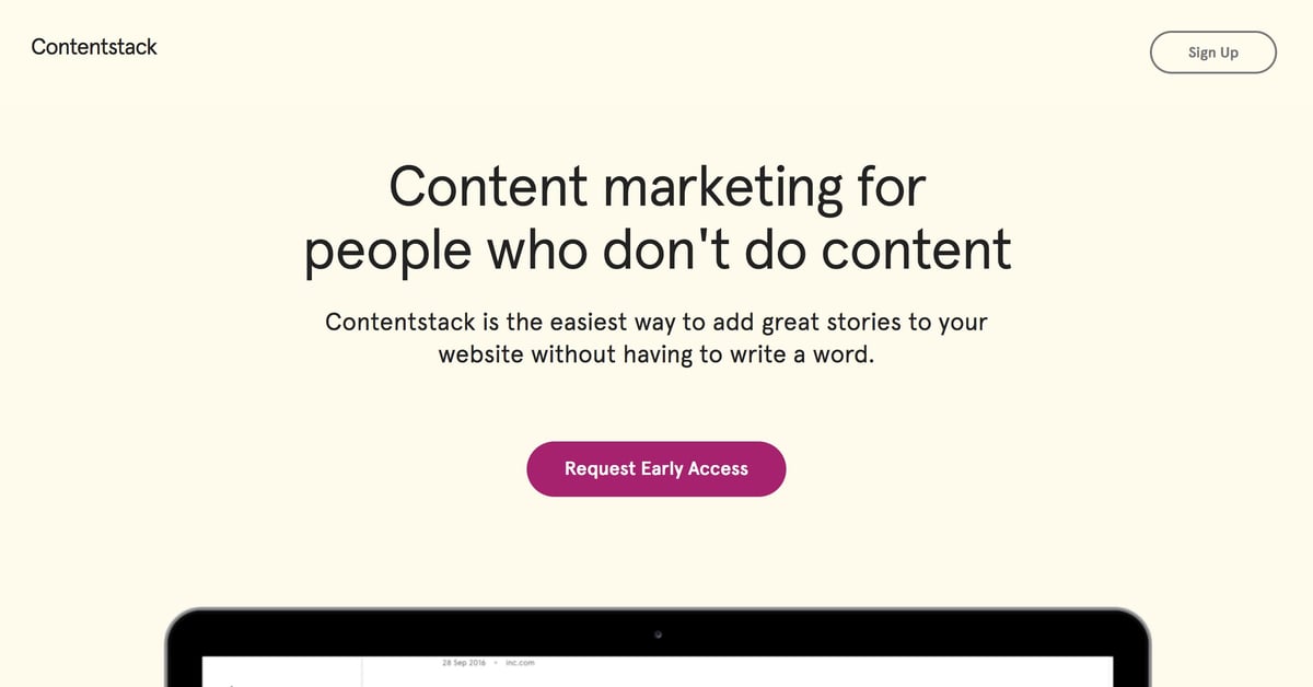 Contentstack — One Page Website Award
