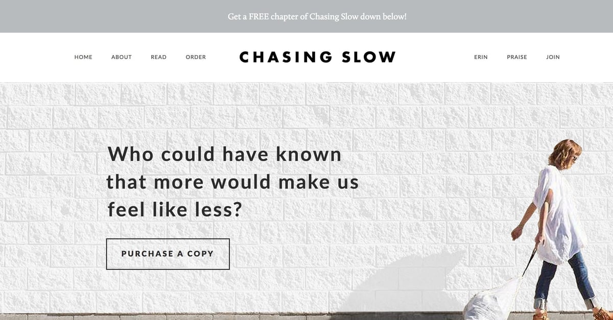 Chasing Slow — One Page Website Award