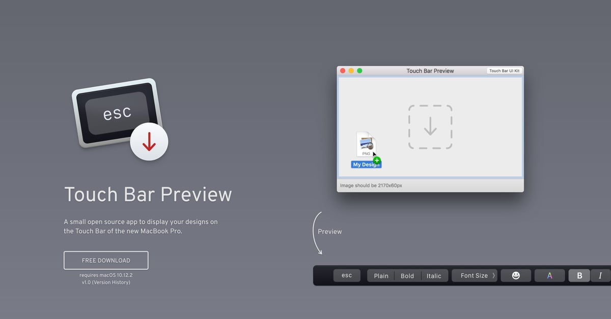 Touch Bar Preview — One Page Website Award