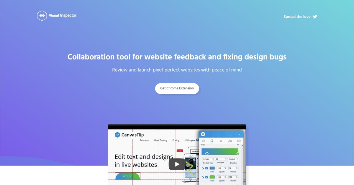 Visual Inspector — One Page Website Award