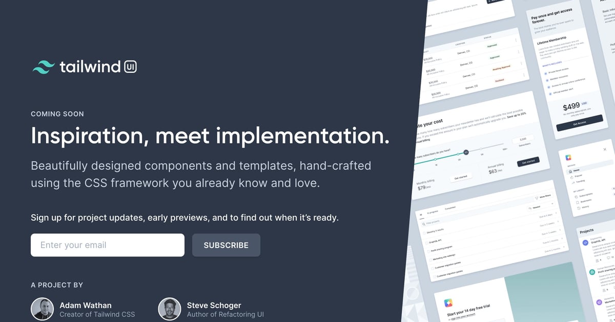 Tailwind UI — One Page Website Award