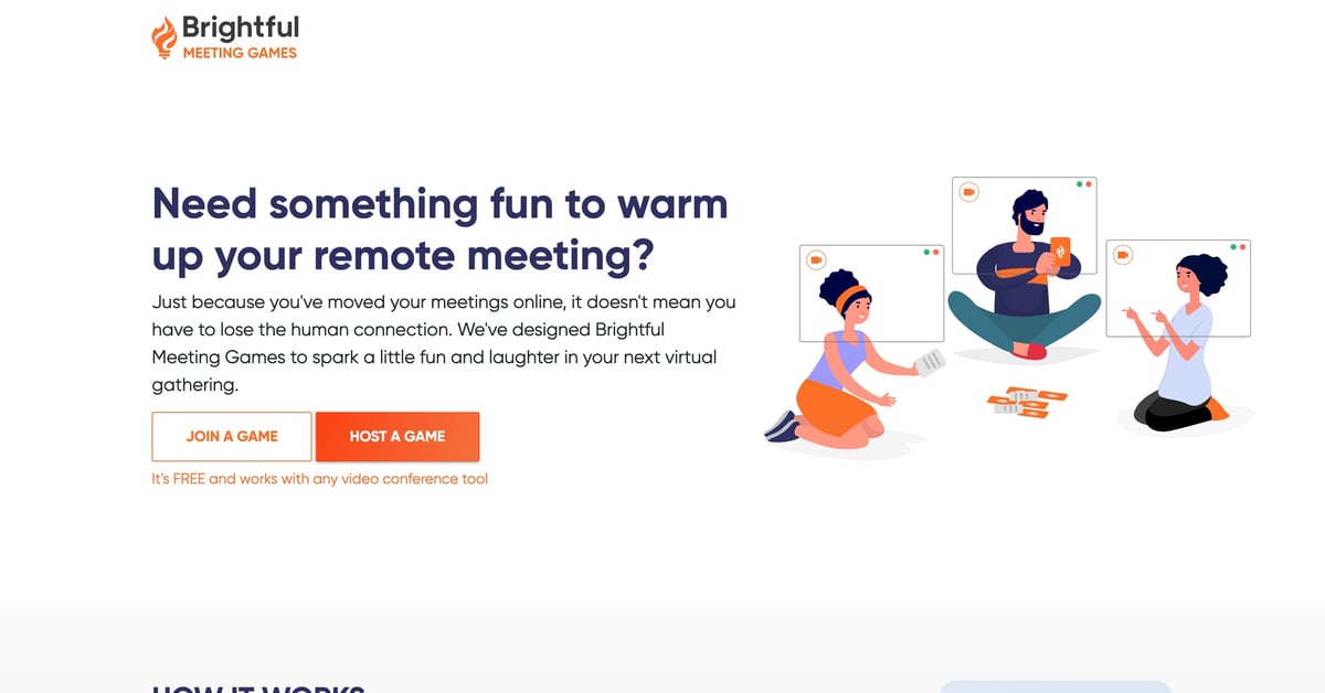 Brightful Meeting Games — One Page Website Award