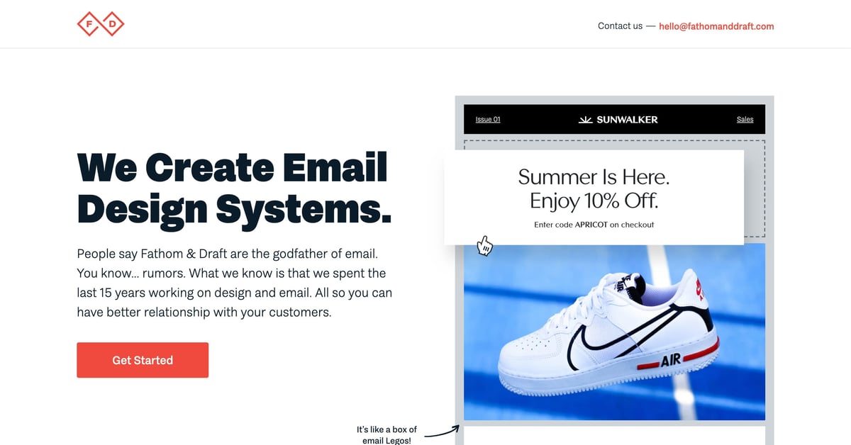 Email Design Systems - One Page Website Award