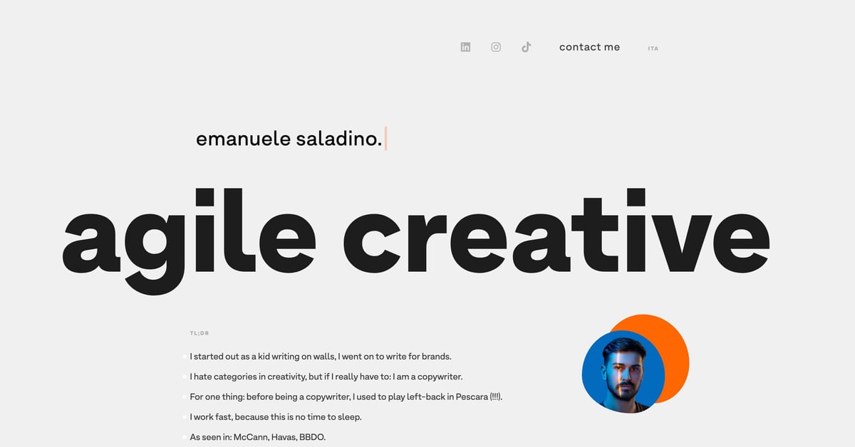 Website Inspiration: Emanuele Saladino