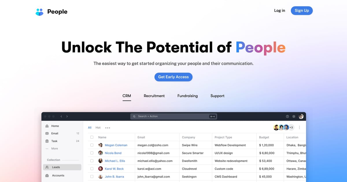 Website Inspiration: People App