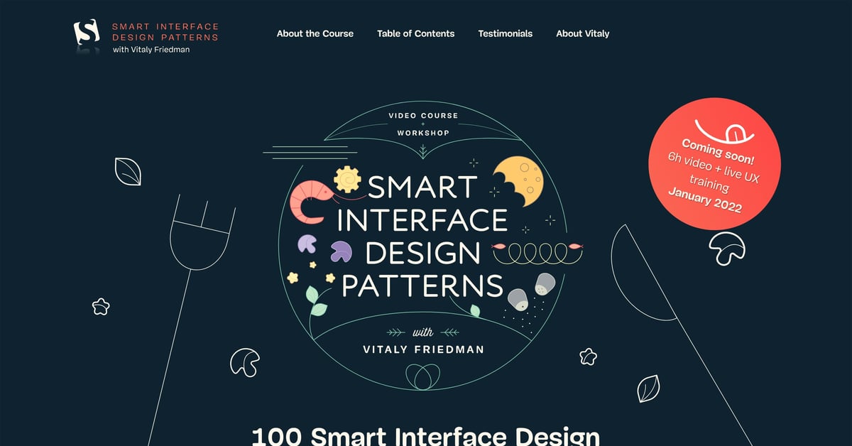 Smart Interface Design Patterns — One Page Website Award