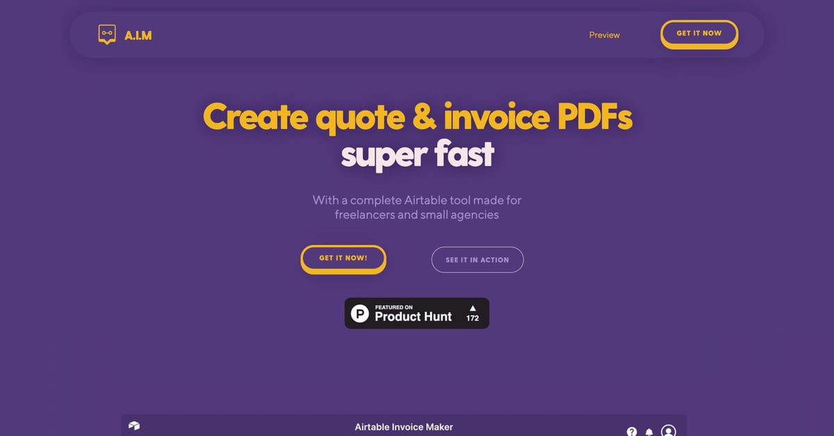 Website Inspiration: Airtable Invoice Maker