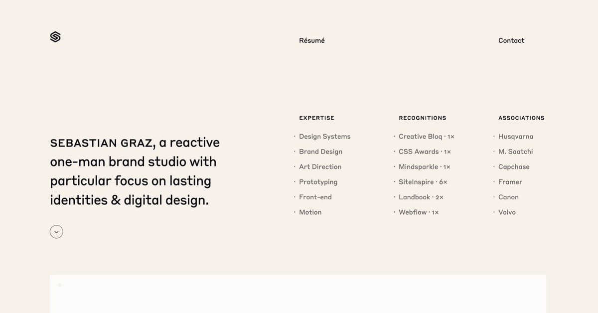 Website Inspiration: Sebastian Graz