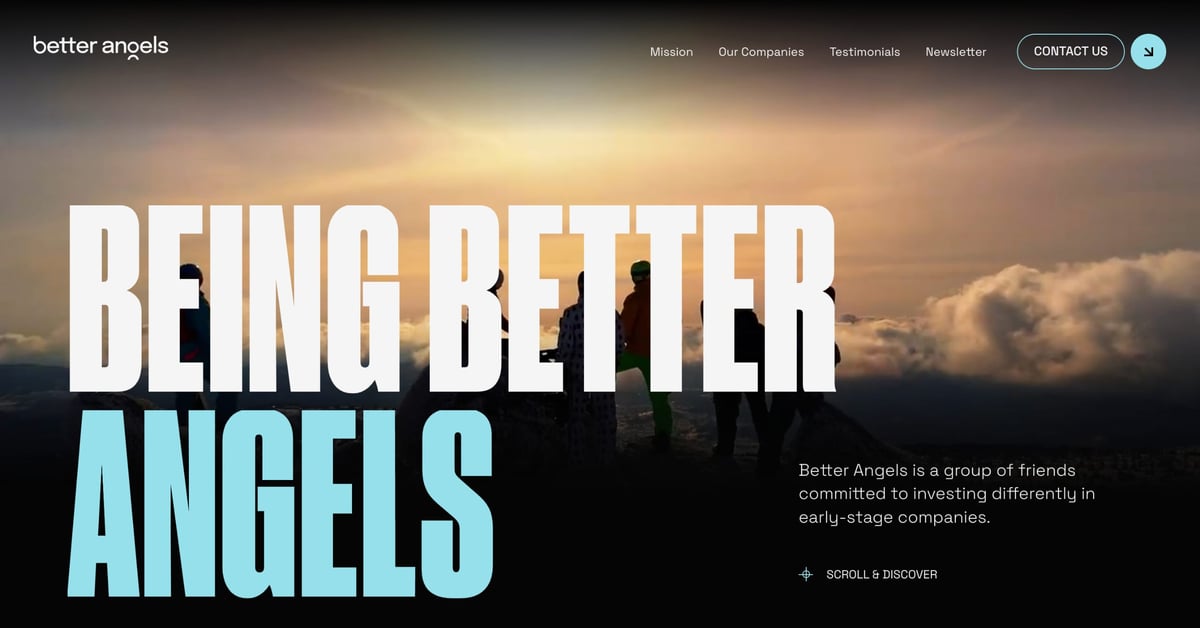 Better Angels — One Page Website Award