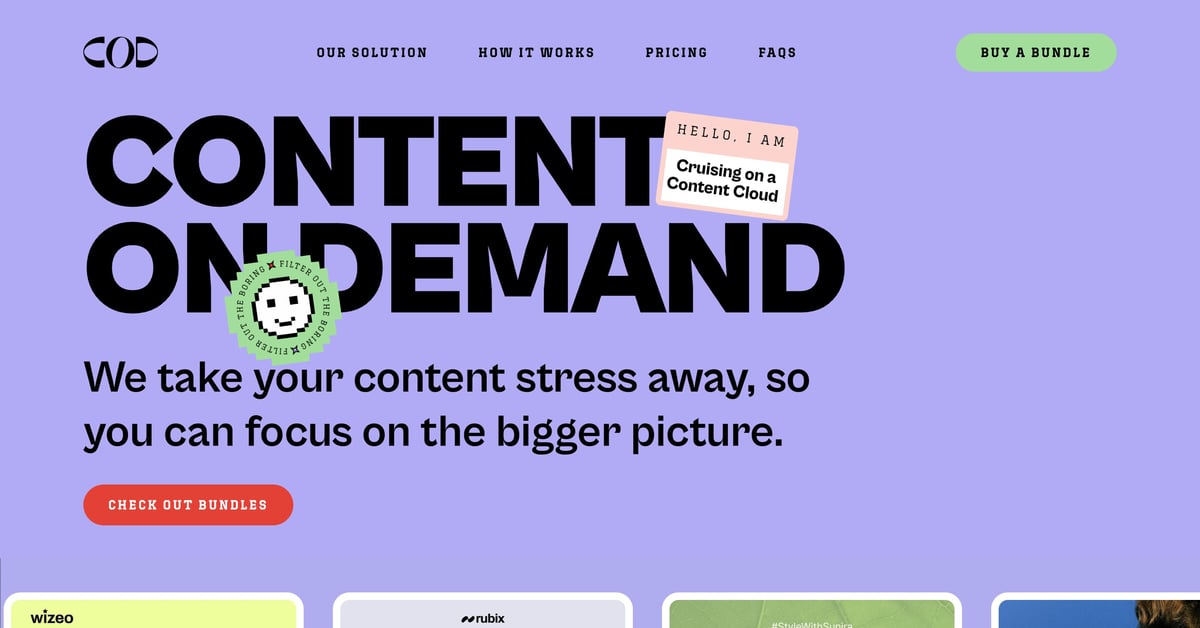 Content On Demand — One Page Website Award