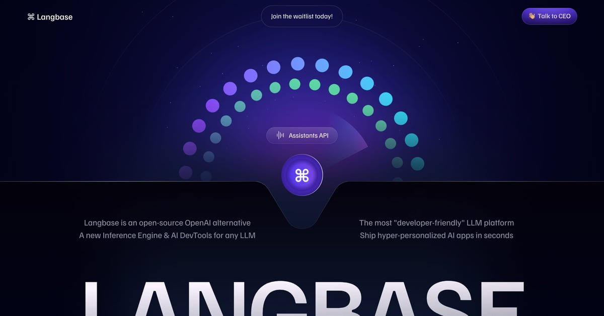 Langbase — One Page Website Award