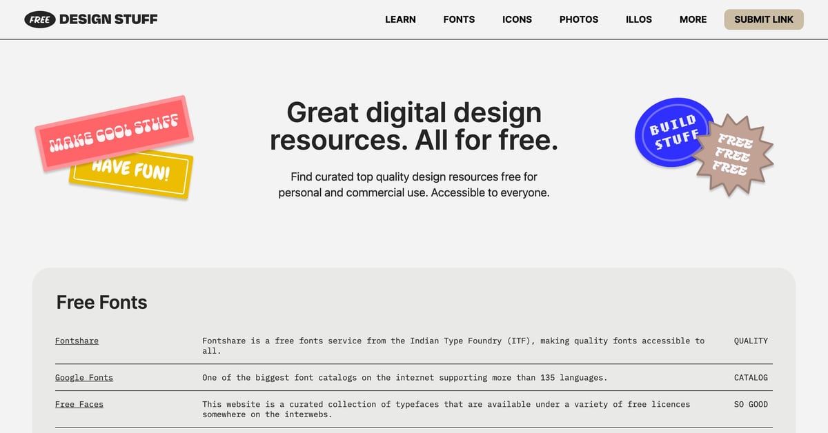 Free Design Stuff — One Page Website Award
