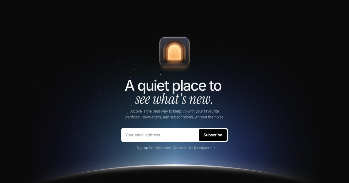 Alcove — One Page Website Award