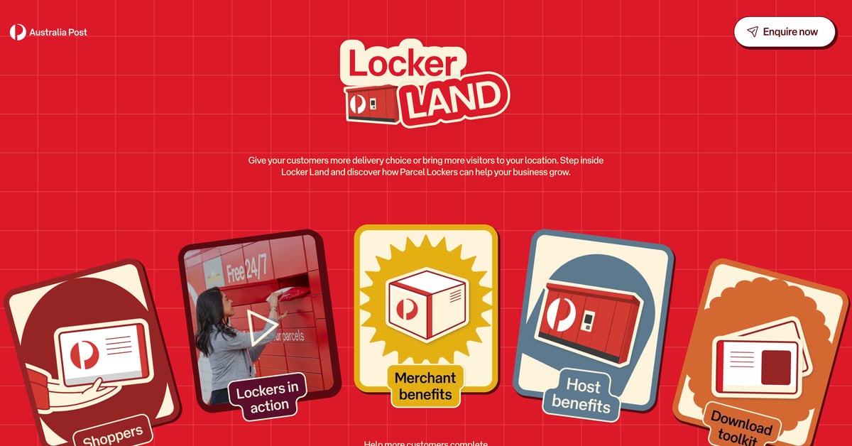 Locker Land — One Page Website Award