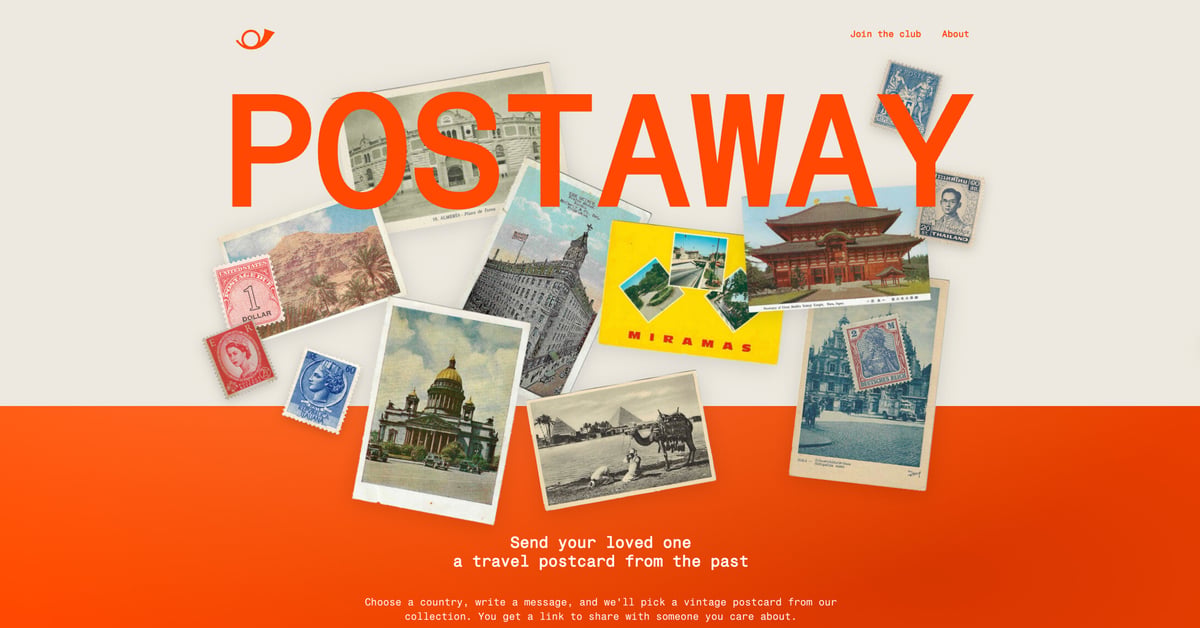 Postaway — One Page Website Award