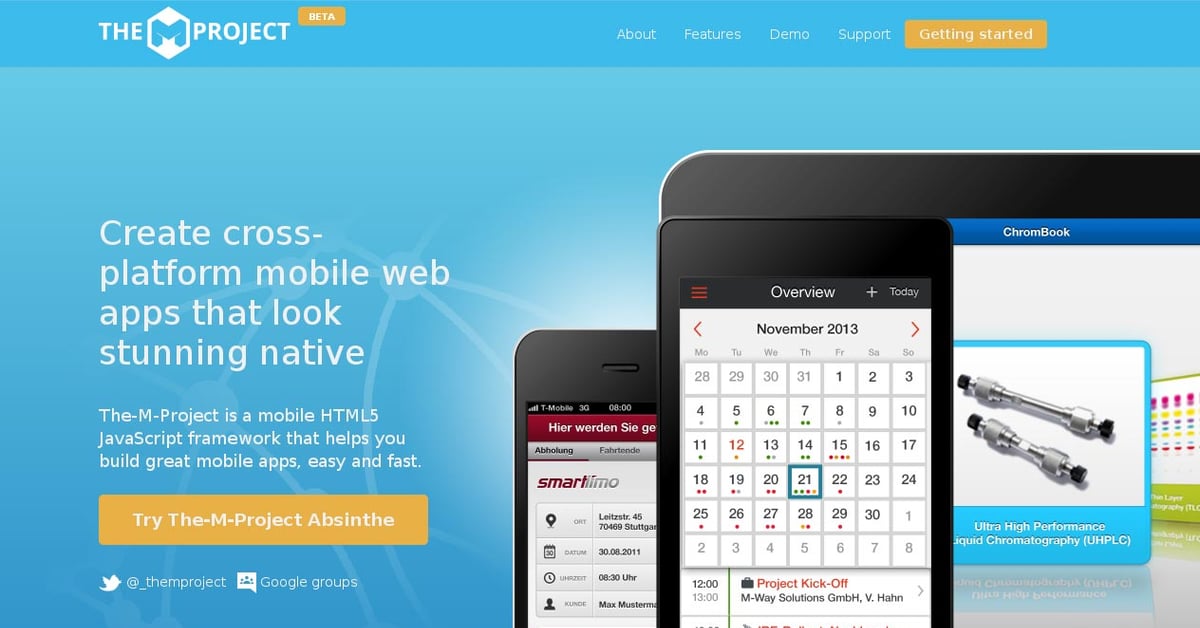 The M-Project framework — One Page Website Award