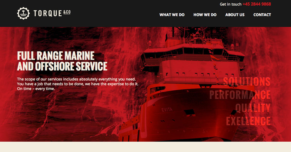 Torque Co Torque & Co — One Page Website Award