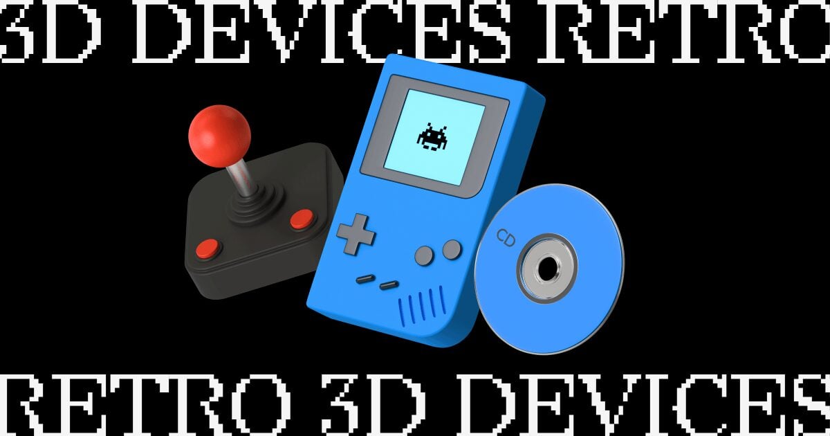 Retro Electronic 3D Illustrations