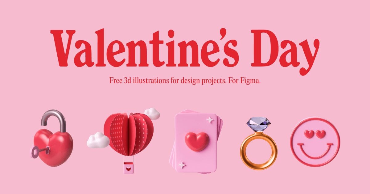 Valentine’s Day 3D Illustrations