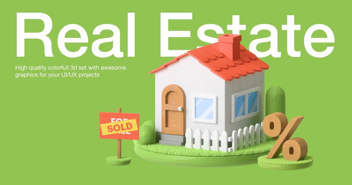 Real Estate 3D illustrations