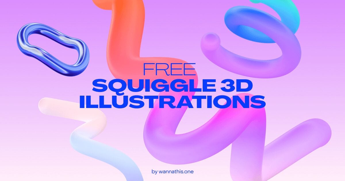 Squiggel 3D illustrations