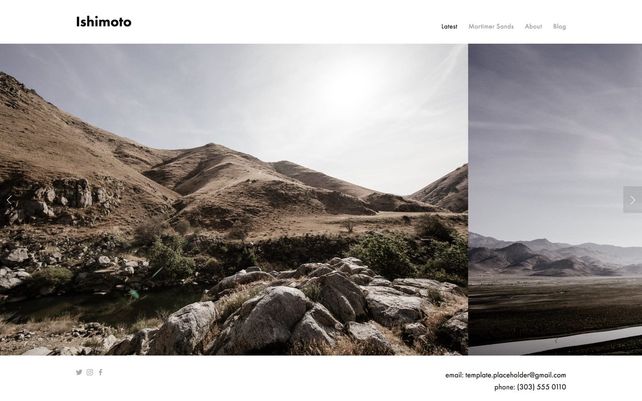 Ishimoto – Home page is a horizontal slider portfolio Screenshot