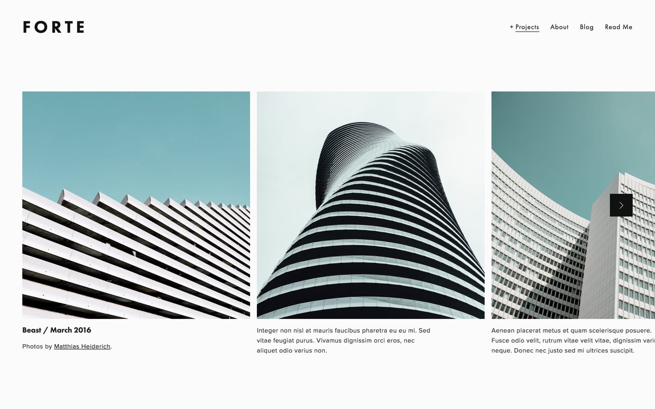 Forte - Project Horizontal Slider View Screenshot