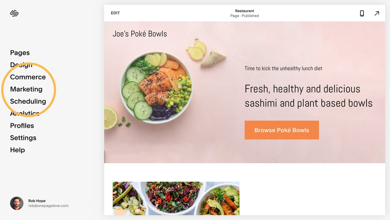 Open up the new Email Campaigns section Screenshot