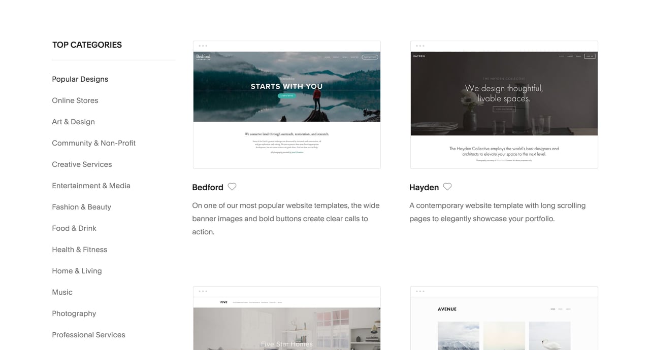 Squarespace Template Collection Screenshot