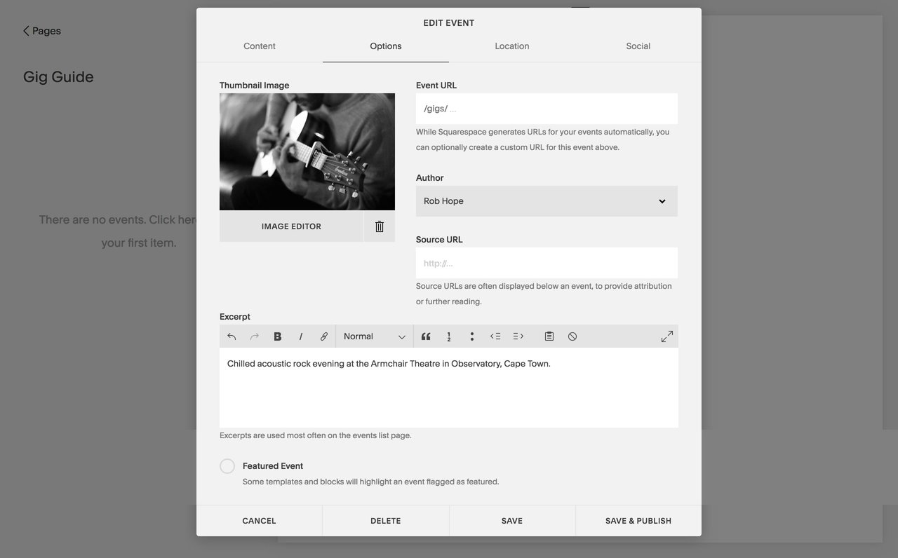 Step 4 - Adding Event information Screenshot