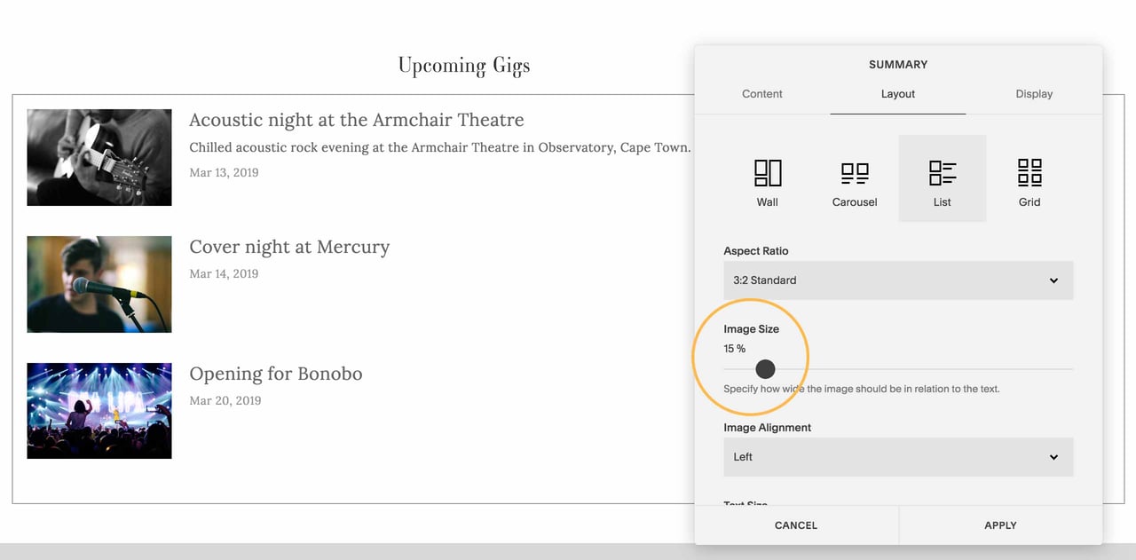 Step 6. Adjust the Content Block design Screenshot