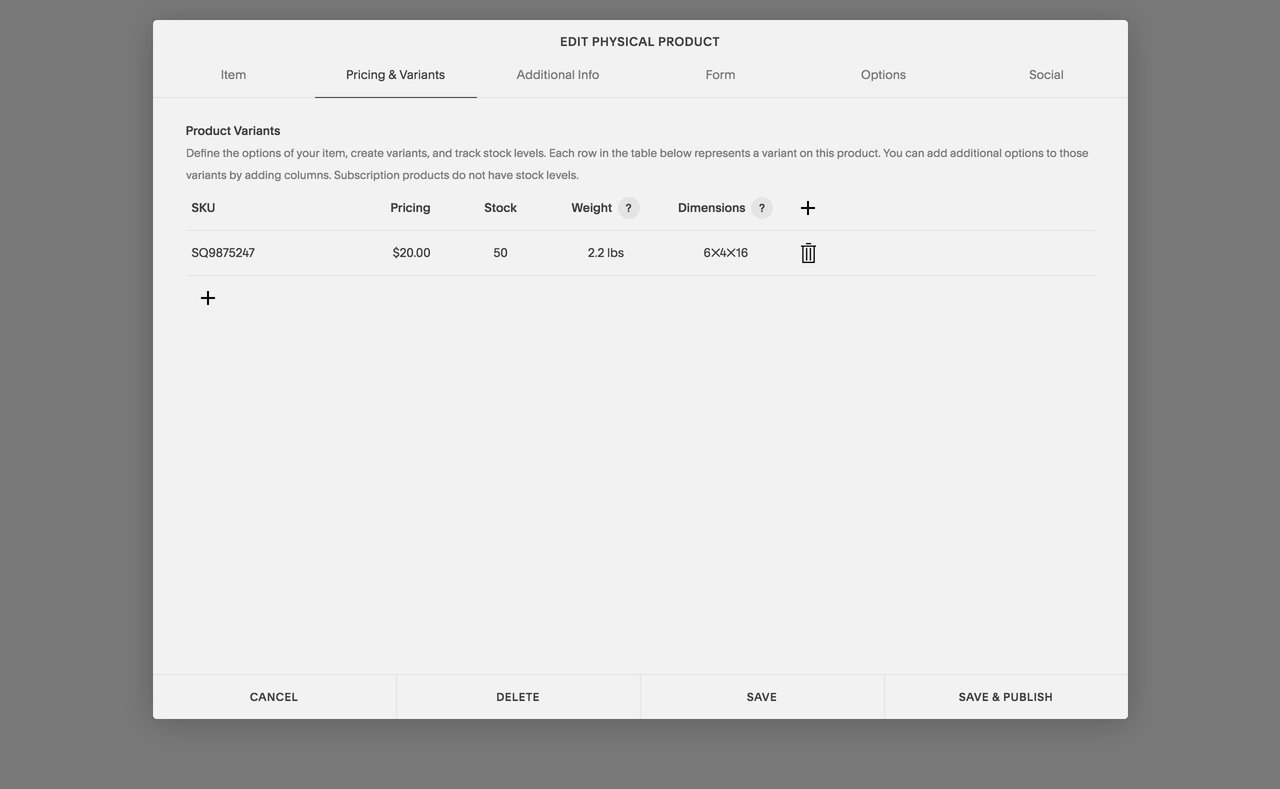 Adding product pricing Screenshot