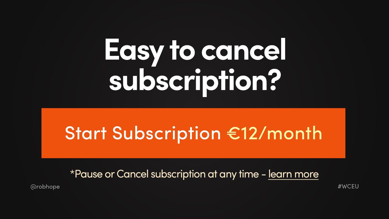 Landing Page Cancellation Policy Screenshot