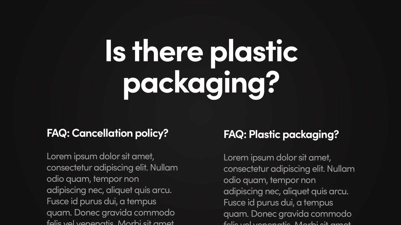 Landing Page FAQs Screenshot