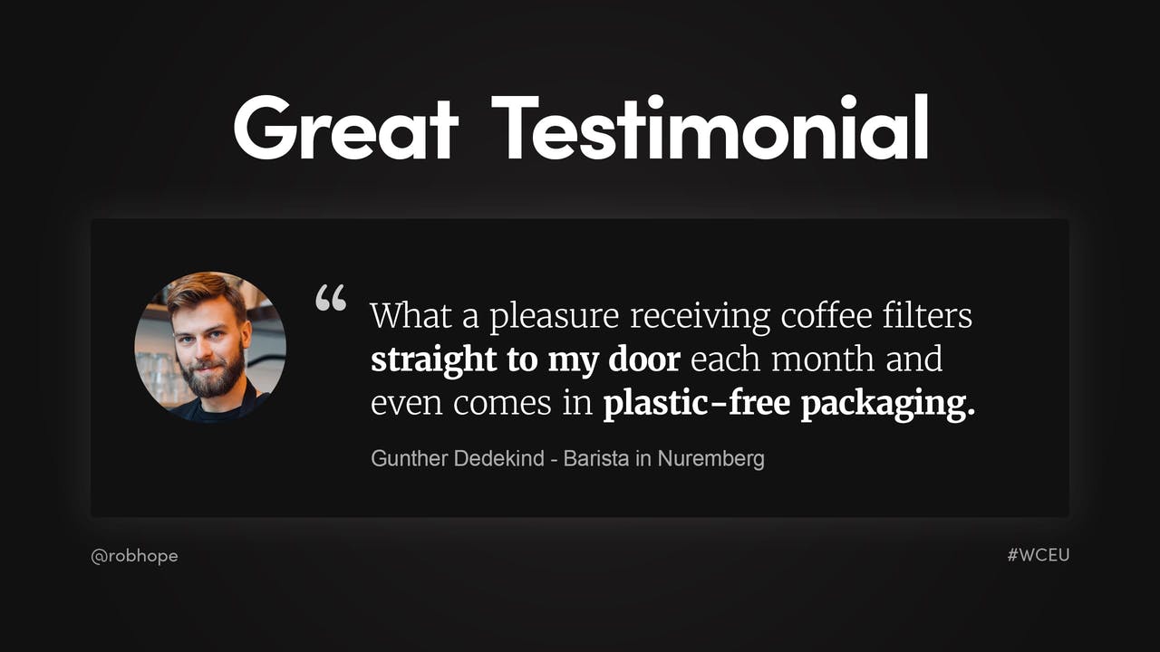 Landing Page - Great Testimonial example Screenshot