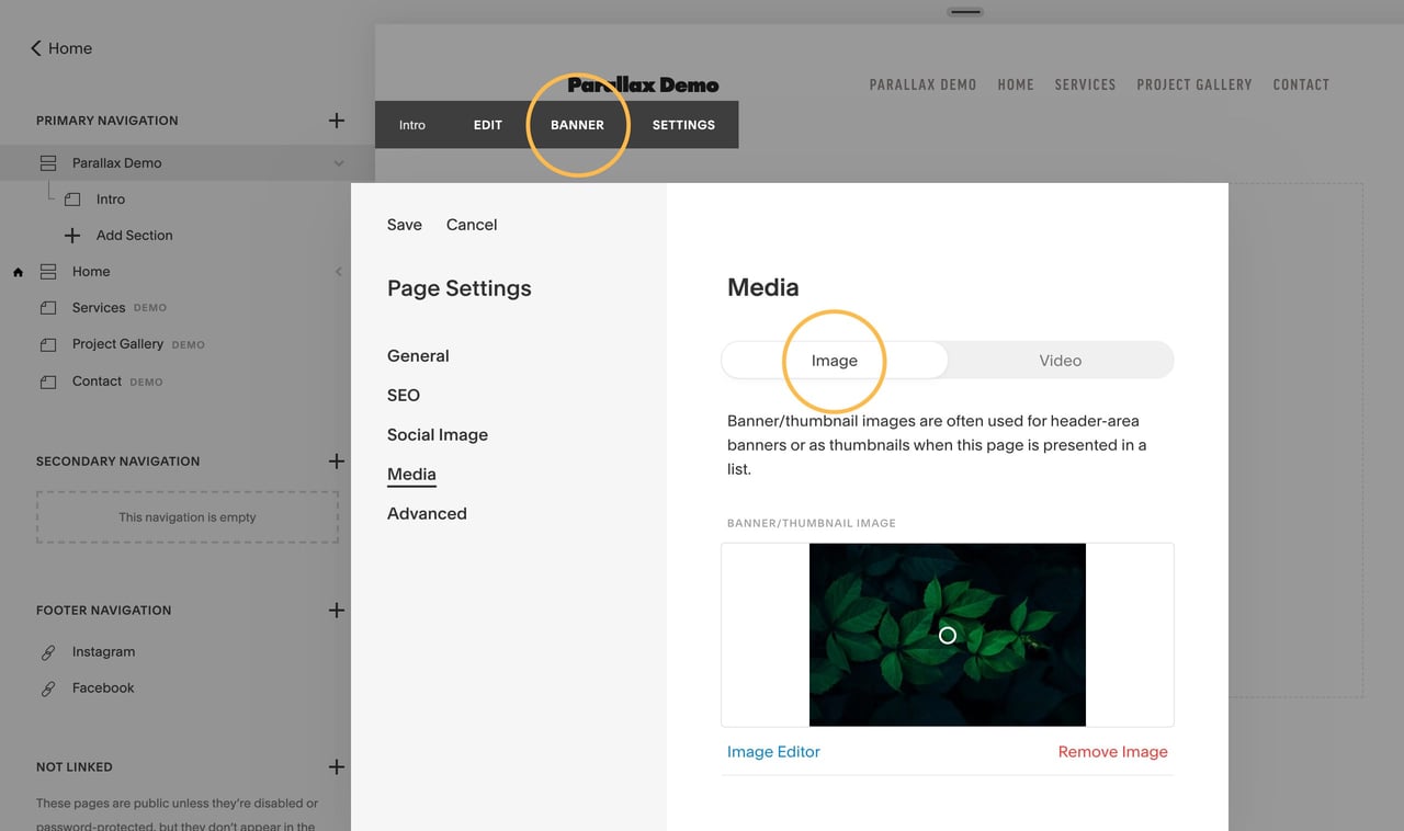 Add an background image to a blank section Screenshot