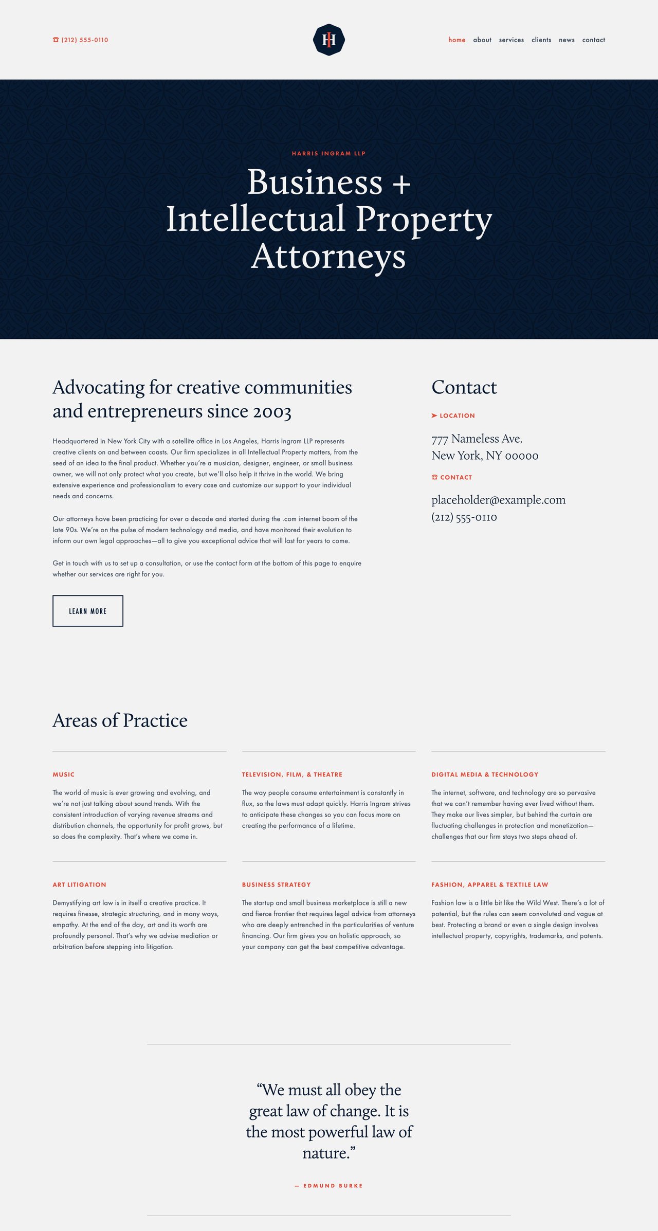 Harris Squarespace Template Screenshot