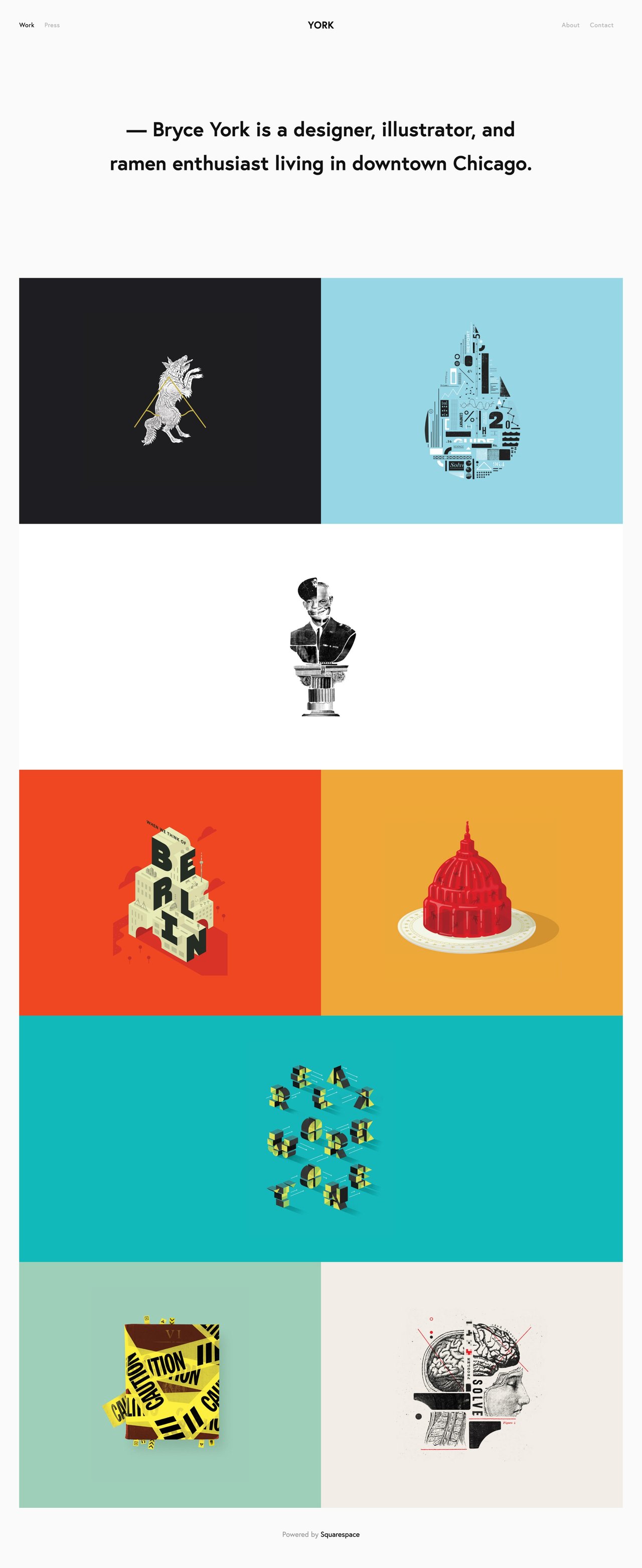 York Squarespace Template - Portfolio Section Screenshot