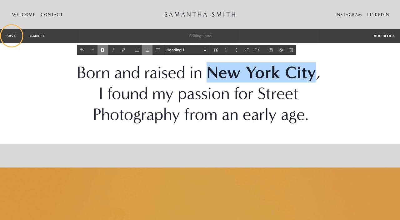 Replacing and styling text within Squarespace content blocks Screenshot