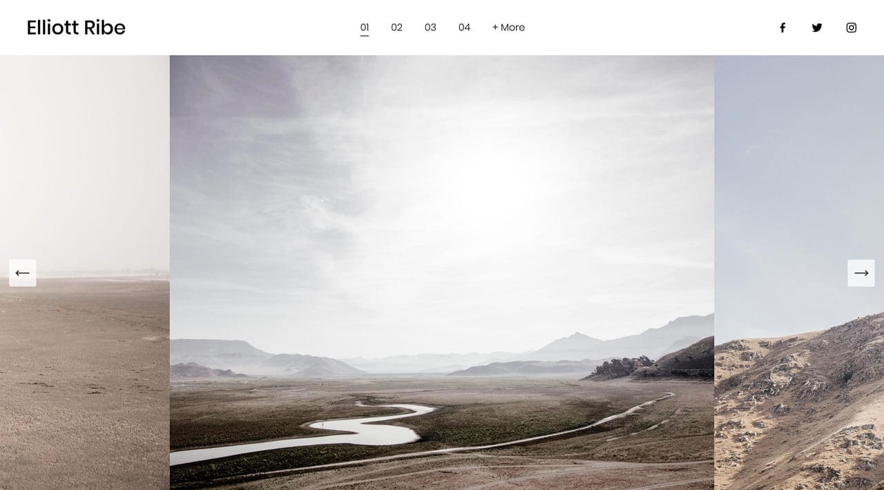 Elliott Template - Home page Screenshot