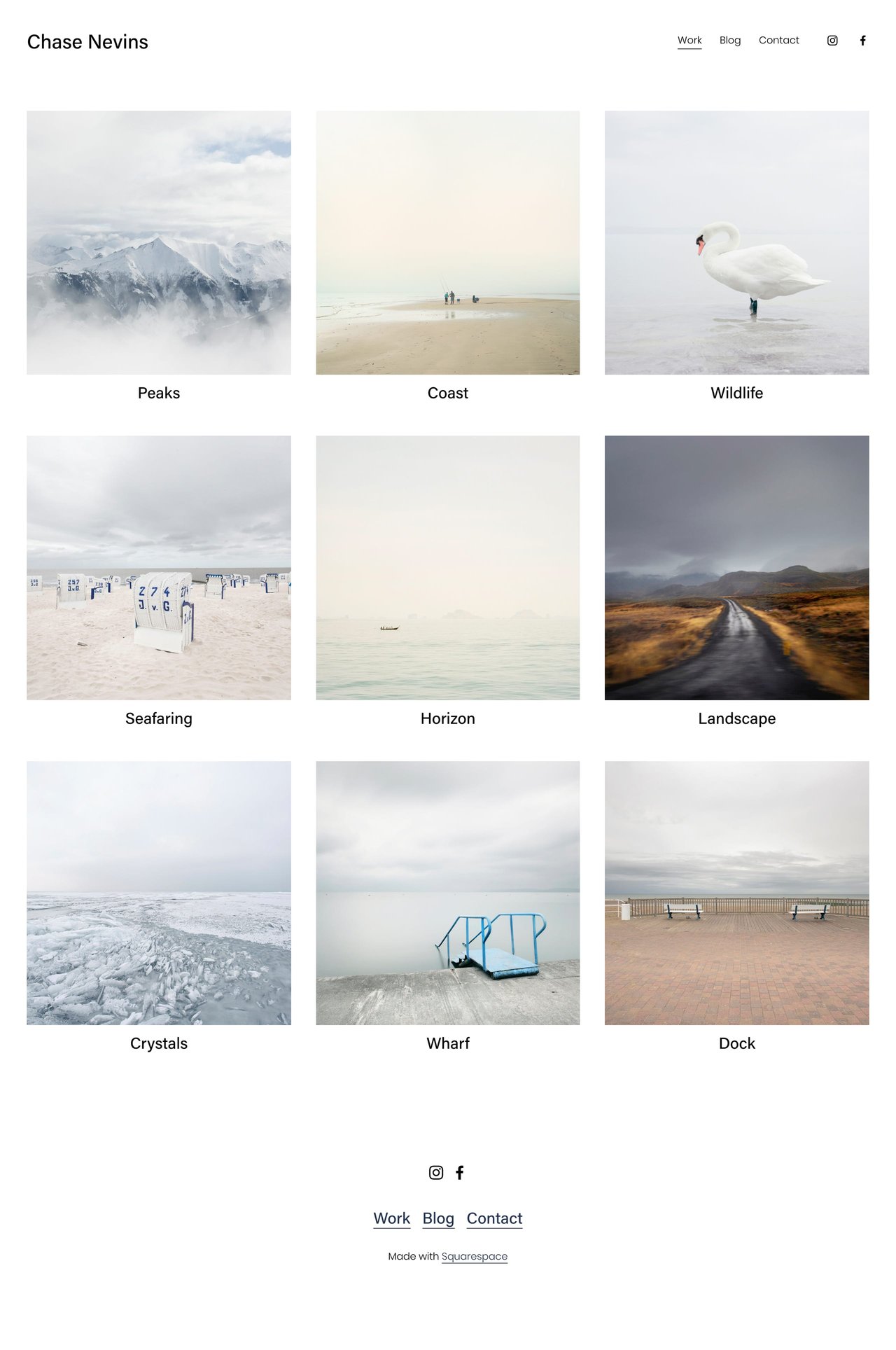 Nevins Template - Home page Screenshot