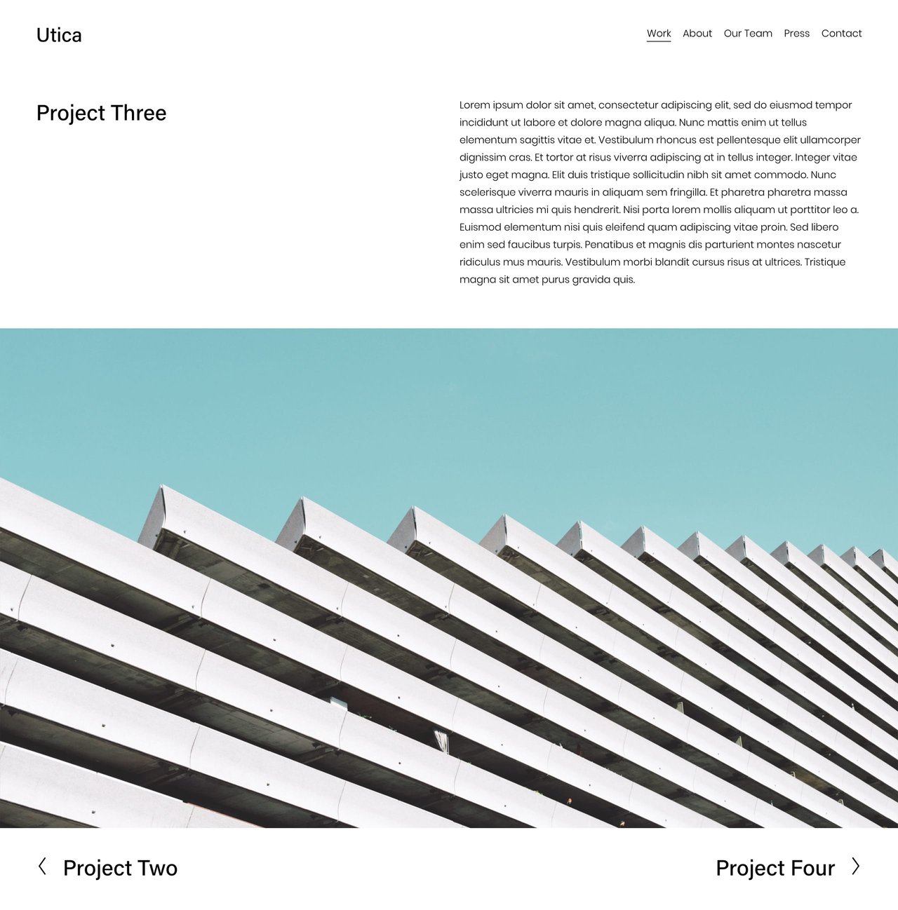 Utica Template - Portfolio page Screenshot