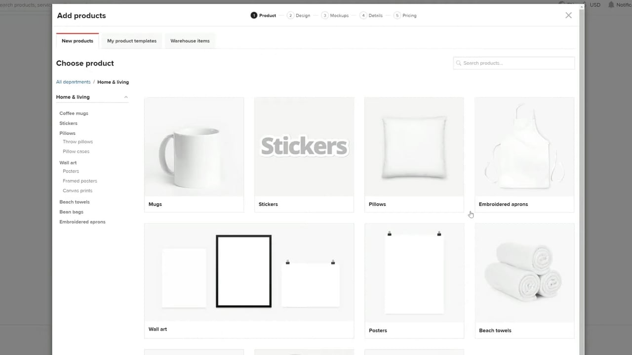 Squarespace Printful integration - product options Screenshot