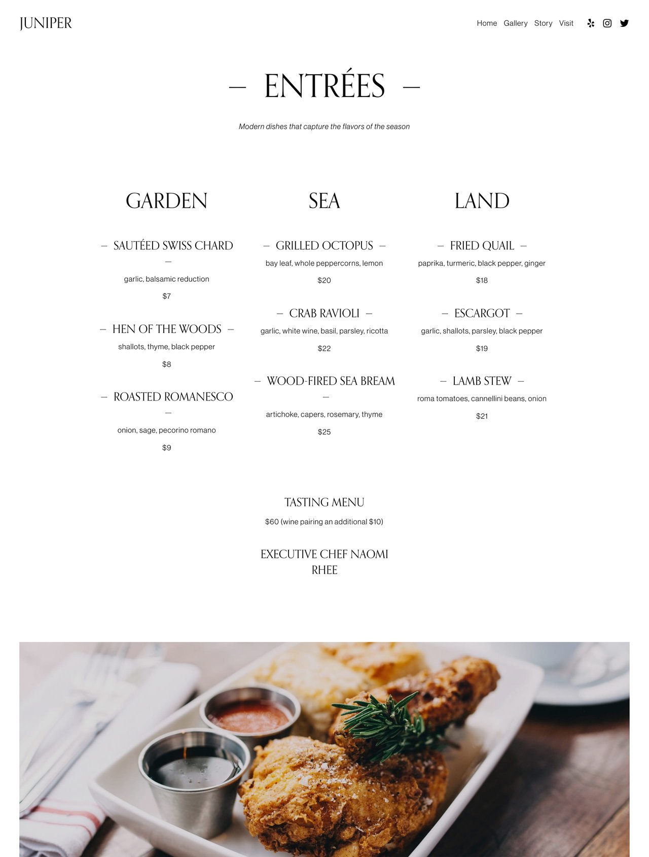 Squarespace Juniper Template - Page Preview Screenshot