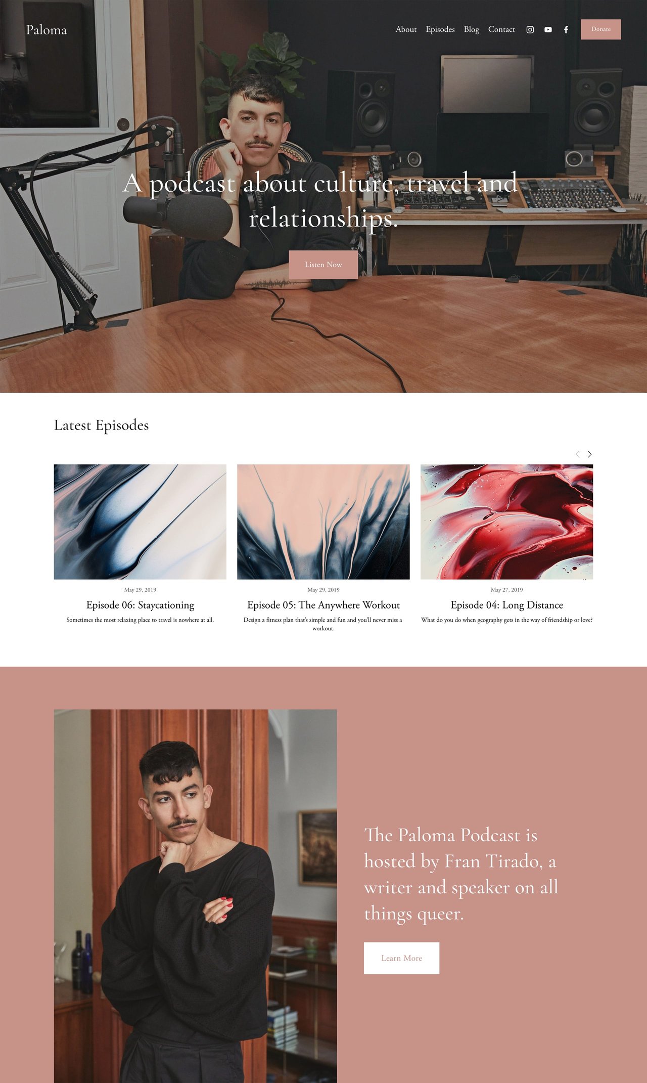 Squarespace Paloma Template - Preview Screenshot