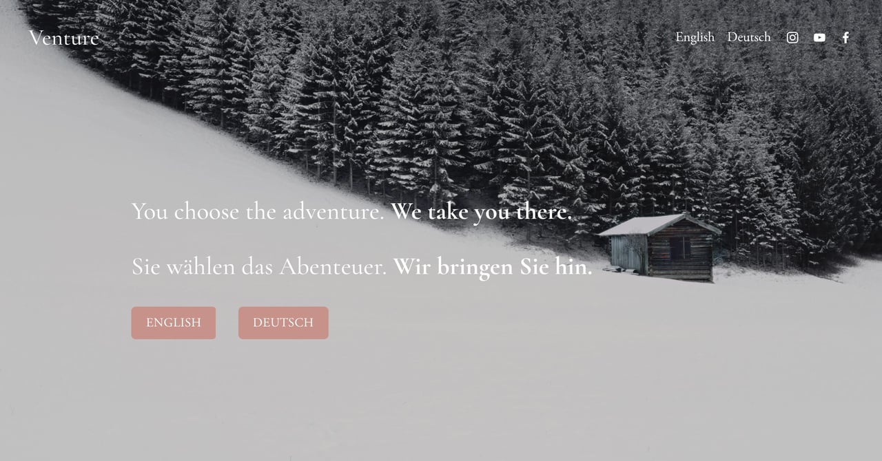 Squarespace multilingual home page example Screenshot