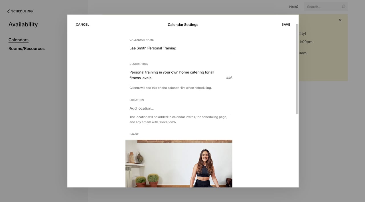 Acuity - Calendar Settings Screenshot