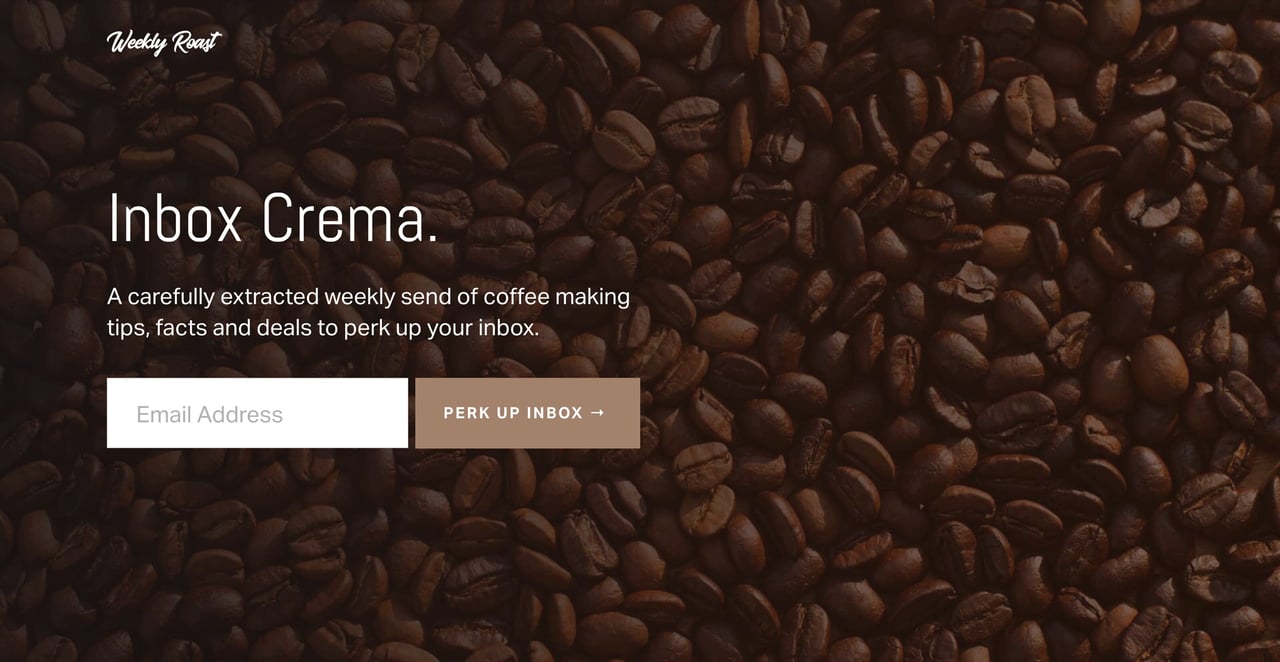 Newsletter landing page copy edits applied Screenshot