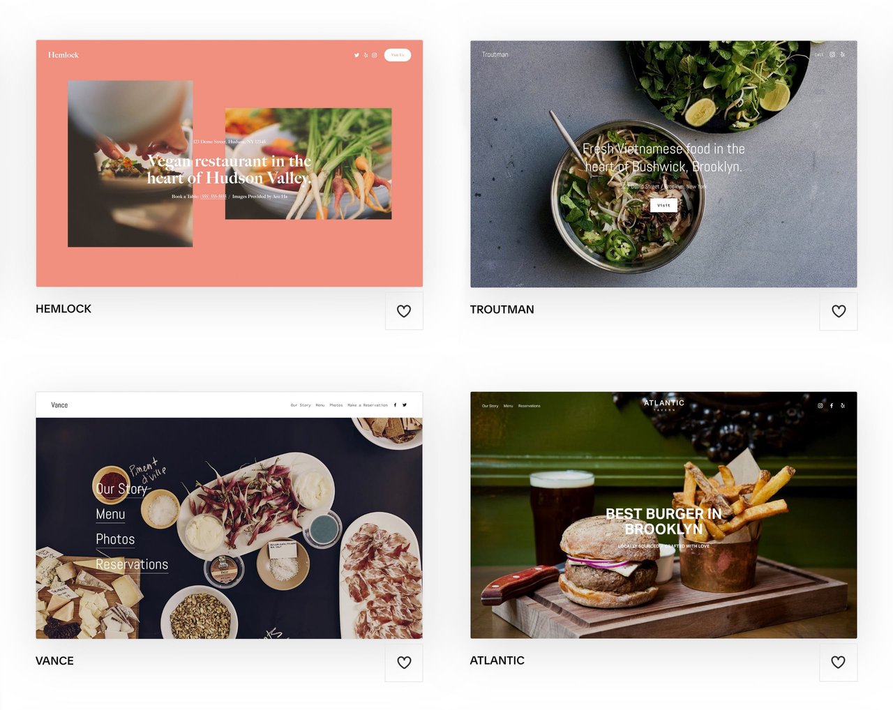 Squarespace Restaurant Templates Screenshot